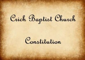 The Church Constitution of Crich Baptist Church